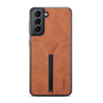 For Samsung Galaxy S23 5G Denior DV Elastic Card PU Back Cover Phone Case(Brown)