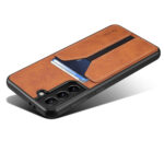 For Samsung Galaxy S23 5G Denior DV Elastic Card PU Back Cover Phone Case(Brown)