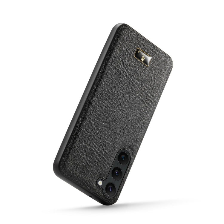 For Samsung Galaxy S23 5G Fierre Shann Leather Texture Phone Back Cover Case(Cowhide Black)