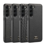 For Samsung Galaxy S23+ 5G Fierre Shann Leather Texture Phone Back Cover Case(Woven Black)