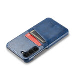 For Samsung Galaxy S23 5G Fierre Shann Oil Wax Texture Leather Phone Case with Card Slots(Blue)