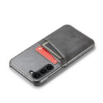 For Samsung Galaxy S23 5G Fierre Shann Oil Wax Texture Leather Phone Case with Card Slots(Black)