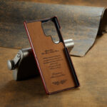 For Samsung Galaxy S23 Ultra 5G Fierre Shann Oil Wax Texture Leather Phone Case with Card Slots(Brown)