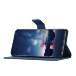 For Samsung Galaxy S20 Diamond Embossed Skin Feel Leather Phone Case with Lanyard(Dark Blue)