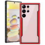 For Samsung Galaxy S23+ 5G Defender Metal Clear PC Soft TPU Phone Case(Red)