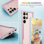 For Samsung Galaxy S23 Ultra 5G Defender Metal Clear PC Soft TPU Phone Case(Rose Gold)