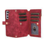 For Samsung Galaxy S23 5G Dream 9-Card Wallet Zipper Bag Leather Phone Case(Red)