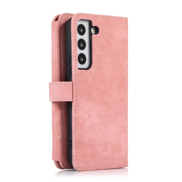 For Samsung Galaxy S23 5G Dream 9-Card Wallet Zipper Bag Leather Phone Case(Pink)