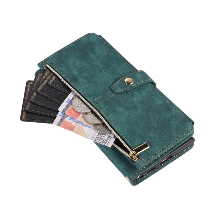 For Samsung Galaxy S23 Ultra 5G Dream 9-Card Wallet Zipper Bag Leather Phone Case(Green)