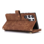 For Samsung Galaxy S22 Ultra 5G Dream 9-Card Wallet Zipper Bag Leather Phone Case(Brown)