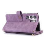 For Samsung Galaxy S22 Ultra 5G Dream 9-Card Wallet Zipper Bag Leather Phone Case(Purple)