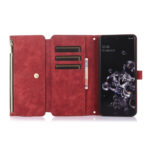 For Samsung Galaxy S20 Dream 9-Card Wallet Zipper Bag Leather Phone Case(Red)