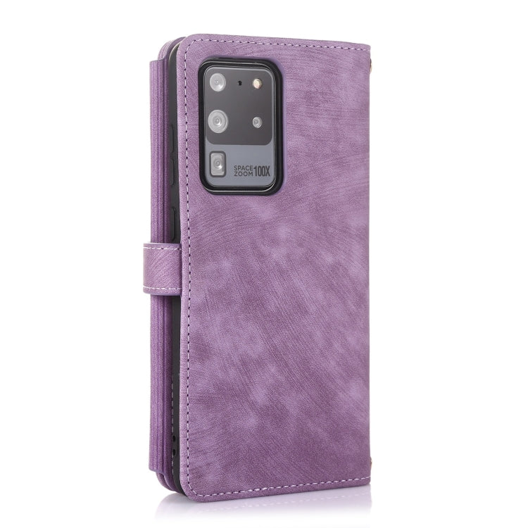 For Samsung Galaxy S20 Dream 9-Card Wallet Zipper Bag Leather Phone Case(Purple)