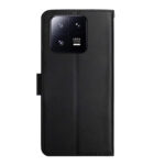 For Xiaomi 13 Pro HT02 Genuine Leather Fingerprint-proof Flip Phone Case(Black)