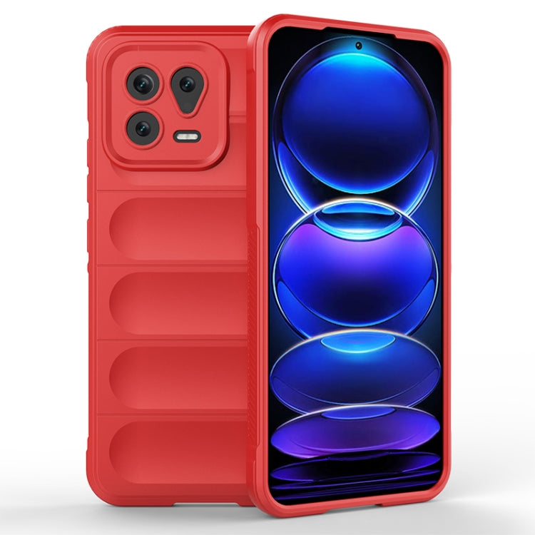 For Xiaomi 13 Magic Shield TPU + Flannel Phone Case(Red)