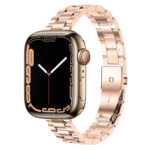 Small Waist Stainless Steel Watch Band For Apple Watch Series 8&7 41mm / SE 2&6&SE&5&4 40mm / 3&2&1 38mm(Rose Gold)