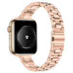 Small Waist Stainless Steel Watch Band For Apple Watch Series 8&7 41mm / SE 2&6&SE&5&4 40mm / 3&2&1 38mm(Rose Gold)