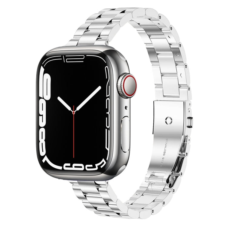 Small Waist Stainless Steel Watch Band For Apple Watch Series 8&7 41mm / SE 2&6&SE&5&4 40mm / 3&2&1 38mm(Silver)