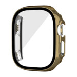 For Apple Watch Ultra 49mm Plating Gloss PC Tempered Glass Integral Watch Case(Dark Gold)