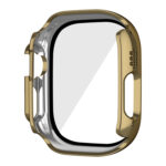 For Apple Watch Ultra 49mm Plating Gloss PC Tempered Glass Integral Watch Case(Dark Gold)