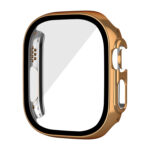 For Apple Watch Ultra 49mm Plating Gloss PC Tempered Glass Integral Watch Case(Rose Gold)