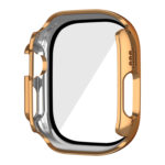 For Apple Watch Ultra 49mm Plating Gloss PC Tempered Glass Integral Watch Case(Rose Gold)