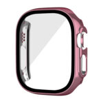 For Apple Watch Ultra 49mm Plating Gloss PC Tempered Glass Integral Watch Case(Pink)