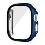 For Apple Watch Ultra 49mm Plating Gloss PC Tempered Glass Integral Watch Case(Dark Blue)