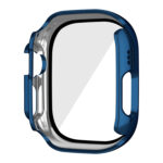 For Apple Watch Ultra 49mm Plating Gloss PC Tempered Glass Integral Watch Case(Dark Blue)