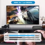 NK-H31 8K 3 in 1 Out HDMI Switcher for Xbox PS4 PS5 Roku UHD TV Monitor Projector