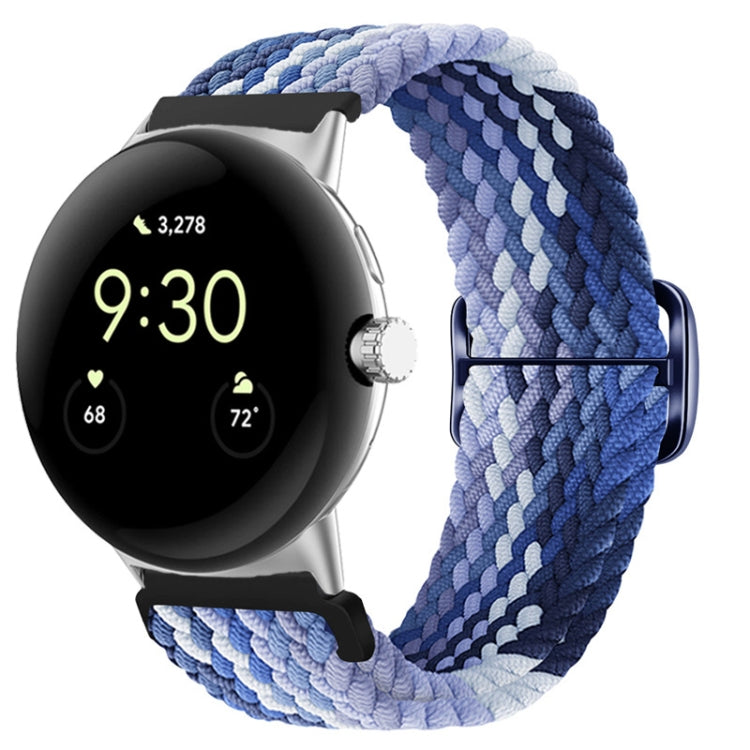 For Google Pixel Watch Buckle Nylon Braided Watch Band(Blueberry)