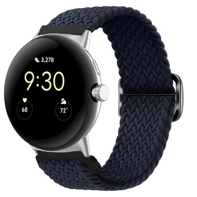 For Google Pixel Watch Buckle Nylon Braided Watch Band(Charcoal)