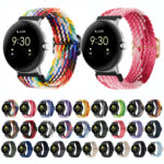 For Google Pixel Watch Buckle Nylon Braided Watch Band(Camouflage Colorful)