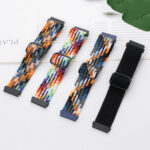 For Google Pixel Watch Buckle Nylon Braided Watch Band(Camouflage Colorful)