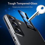 For Samsung Galaxy S23+ 5G 2pcs 3D Edge Glue Tempered Glass Full Film with 2pcs Aluminum Lens Film Set, Support Fingerprint Unlock