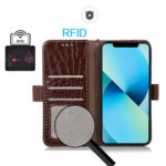 For Xiaomi 13 Pro Crocodile Top Layer Cowhide Leather Phone Case(Brown)