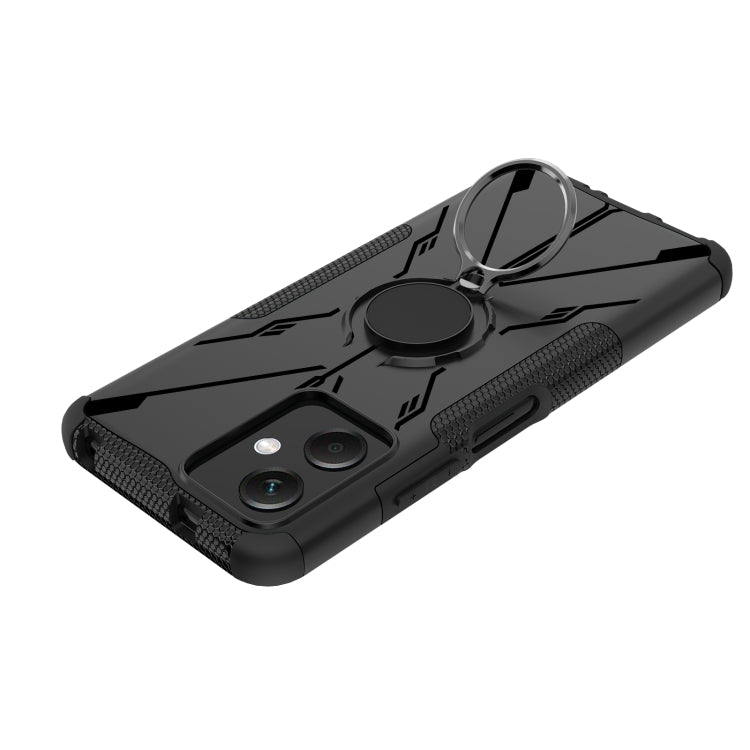 For Xiaomi Redmi Note 12 5G Armor Bear Shockproof PC + TPU Phone Case with Ring(Black)