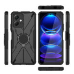 For Xiaomi Redmi Note 12 5G Armor Bear Shockproof PC + TPU Phone Case with Ring(Black)