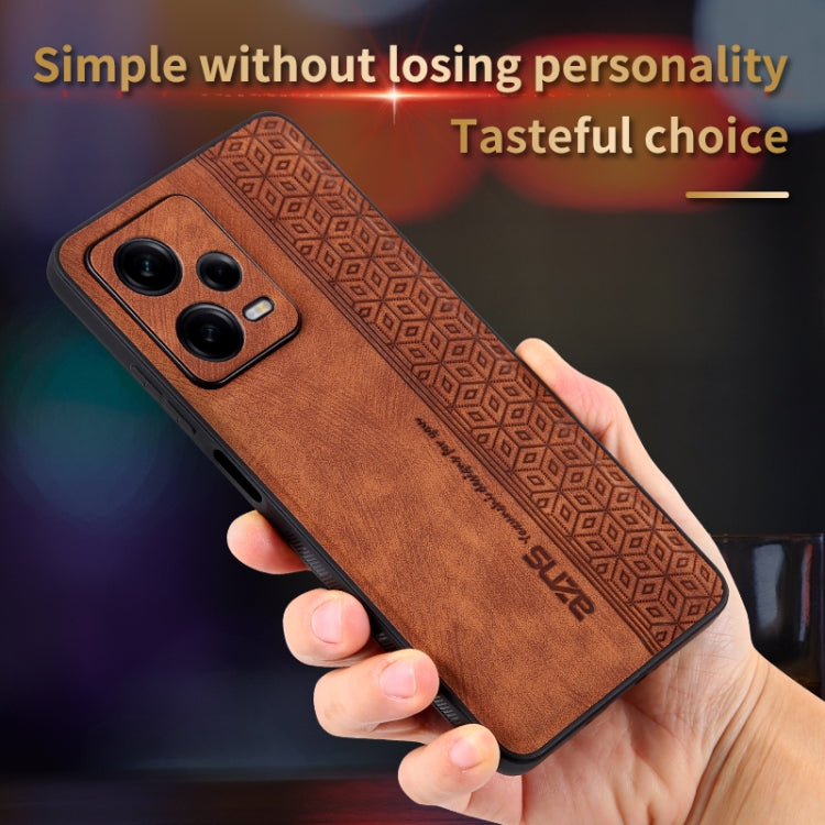 For Xiaomi Redmi Note 12 Pro AZNS 3D Embossed Skin Feel Phone Case(Brown)