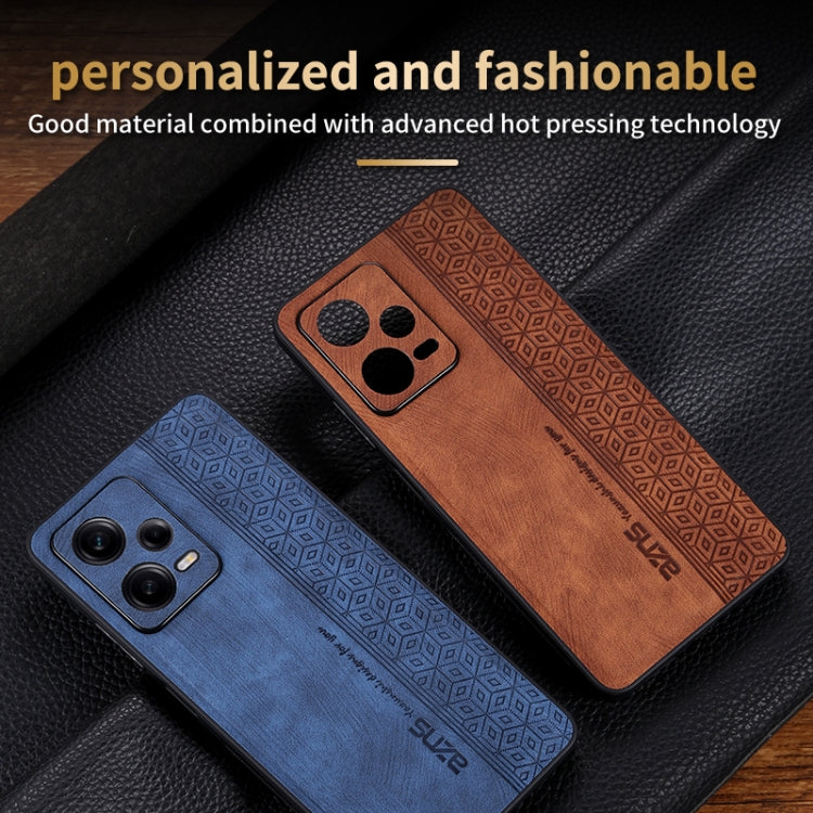 For Xiaomi Redmi Note 12 Pro AZNS 3D Embossed Skin Feel Phone Case(Brown)