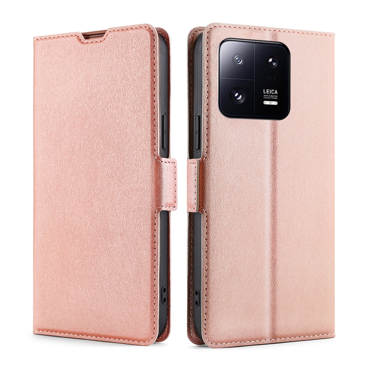 For Xiaomi 13 Pro Ultra-thin Voltage Side Buckle Leather Phone Case(Rose Gold)