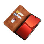 For Xiaomi 13 Pro Skin Feel Magnetic Horizontal Flip Leather Phone Case(Light Brown)