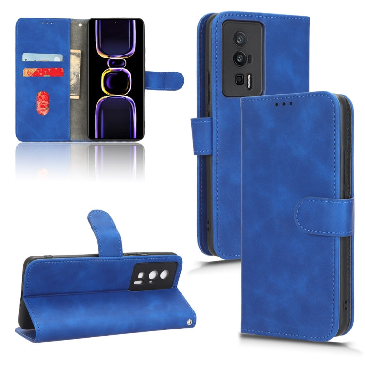 For Xiaomi Redmi K60 / K60 Pro Skin Feel Magnetic Flip Leather Phone Case(Blue)