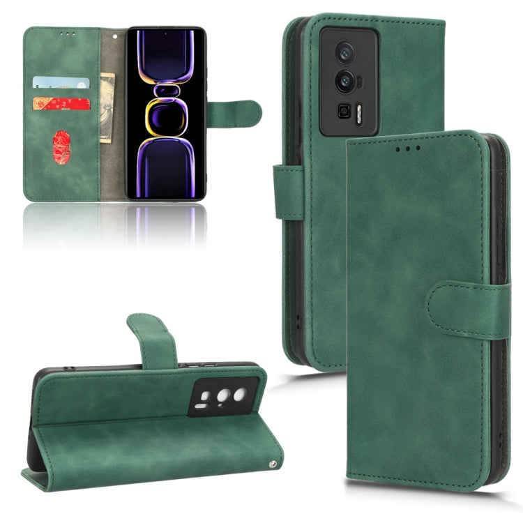 For Xiaomi Redmi K60 / K60 Pro Skin Feel Magnetic Flip Leather Phone Case(Green)