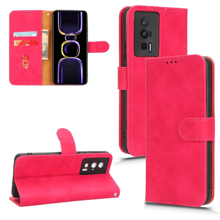 For Xiaomi Redmi K60 / K60 Pro Skin Feel Magnetic Flip Leather Phone Case(Rose Red)