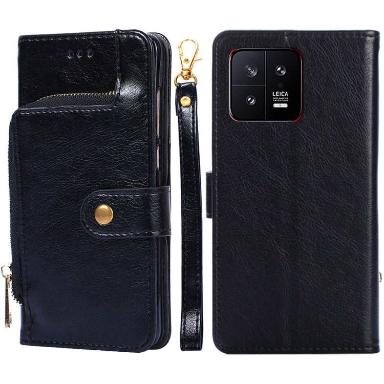 For Xiaomi 13 Zipper Bag Leather Phone Case(Black)