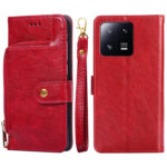 For Xiaomi 13 Pro Zipper Bag Leather Phone Case(Red)