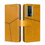 For Xiaomi Redmi K60 / K60 Pro Geometric Stitching Horizontal Flip Leather Phone Case(Yellow)