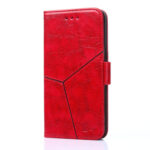 For Xiaomi Redmi K60 / K60 Pro Geometric Stitching Horizontal Flip Leather Phone Case(Red)