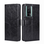 For Xiaomi Redmi K60 / K60 Pro Geometric Stitching Horizontal Flip Leather Phone Case(Black)